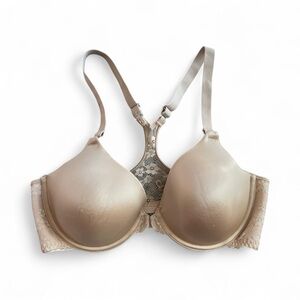 Elegant maidenform Lace Trimmed Bra in Tan Sz 38C